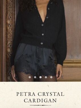 Petra Crystal Button Black Cardigan - FTO or Sale